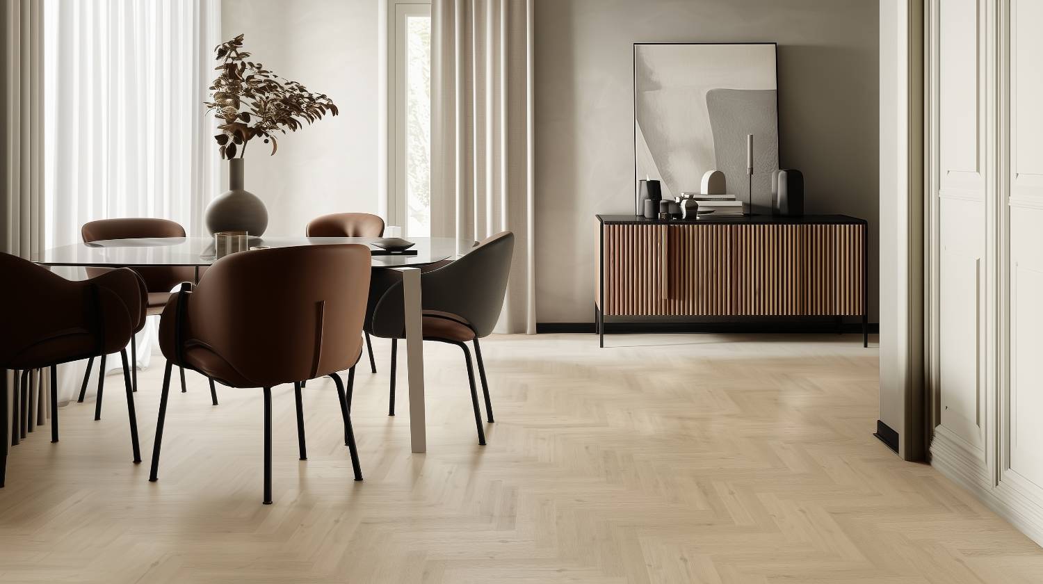 Lattia Vantaa Click Herringbone Flooring Installation